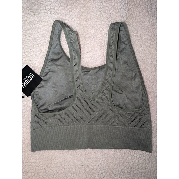 Victoria Sport Olive Green Seamless Bra Medium Support M - Picture 2 of 6